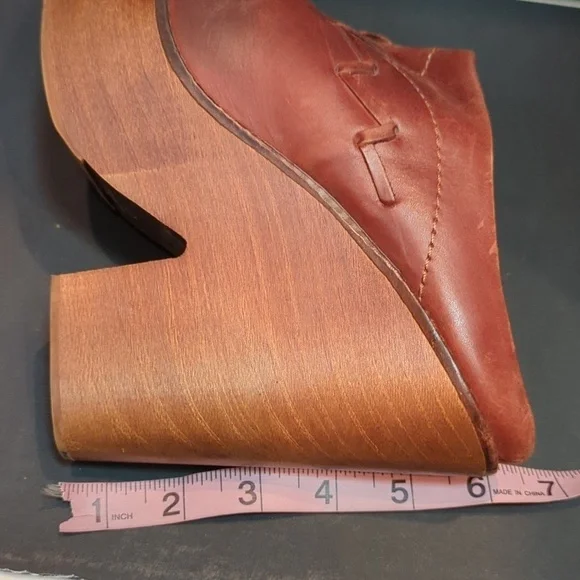 Free People Brown Leather Chance Clog w/Wood Heel Size EU 41 - Picture 14 of 14